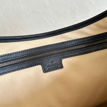 LARGE APHRODITE 47 BAG BEIGE CANVAS AND BLACK CALFSKIN