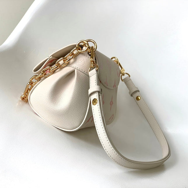 FAVORITE BAG 24 IN BEIGE MIX PINK MONOGRAM SOFT GRAINED COWHIDE