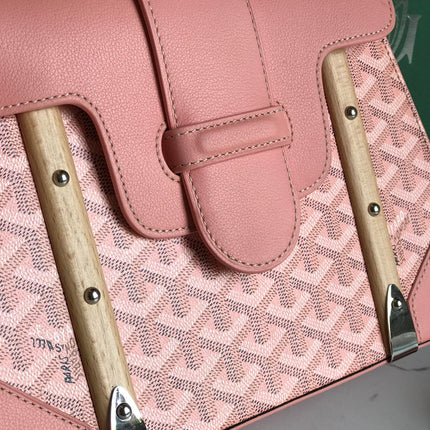 SAÏGON PM BAG 28 IN BABY PINK GOYARDINE CANVAS AND CALFSKIN