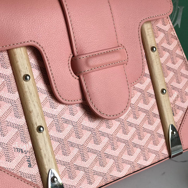 SAÏGON PM BAG 28 IN BABY PINK GOYARDINE CANVAS AND CALFSKIN