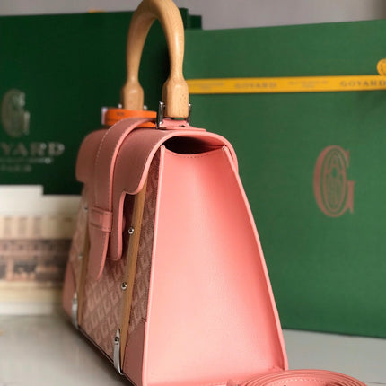 SAÏGON PM BAG 28 IN BABY PINK GOYARDINE CANVAS AND CALFSKIN