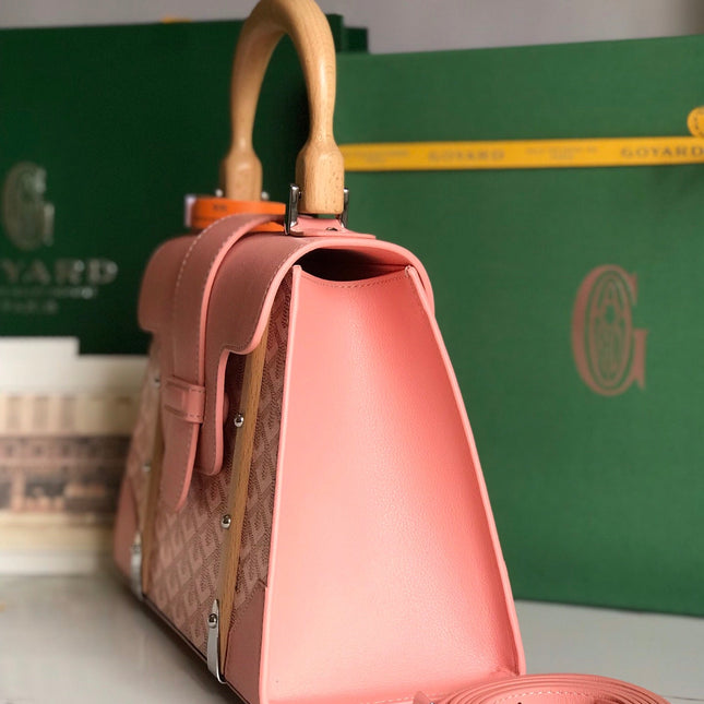 SAÏGON PM BAG 28 IN BABY PINK GOYARDINE CANVAS AND CALFSKIN