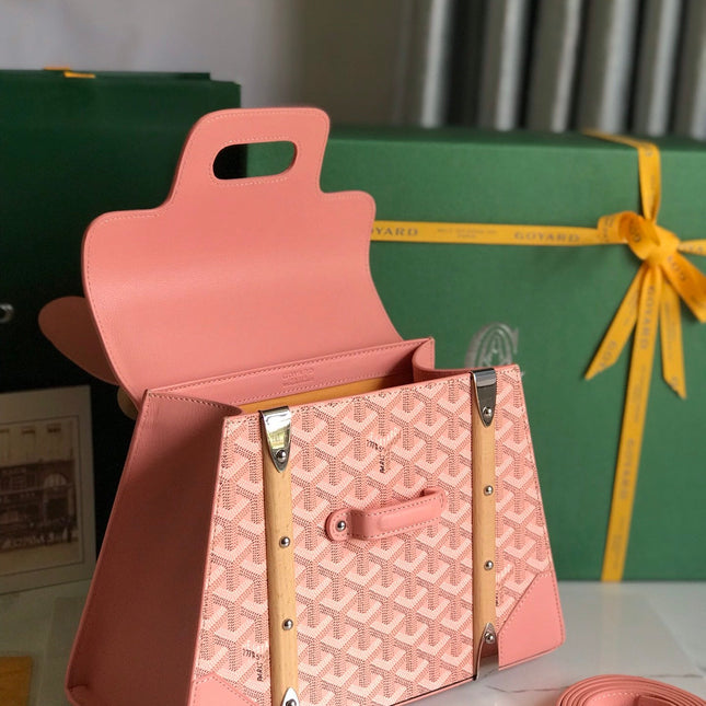 SAÏGON PM BAG 28 IN BABY PINK GOYARDINE CANVAS AND CALFSKIN