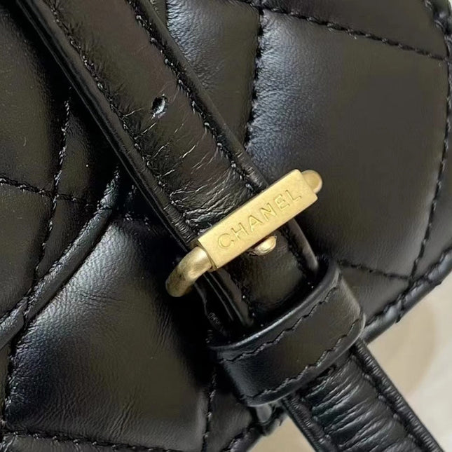 25S CHANEL MEDIUM FLAP BAG 25 IN BLACK CALFSKIN GOLD HARDWARE