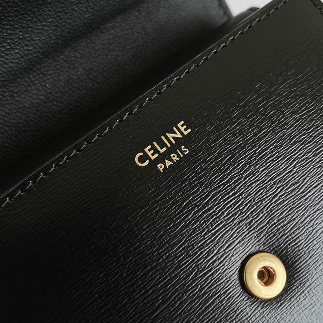 TRIPHOME 10 TRIFOLD WALLET CALFSKIN BLACK