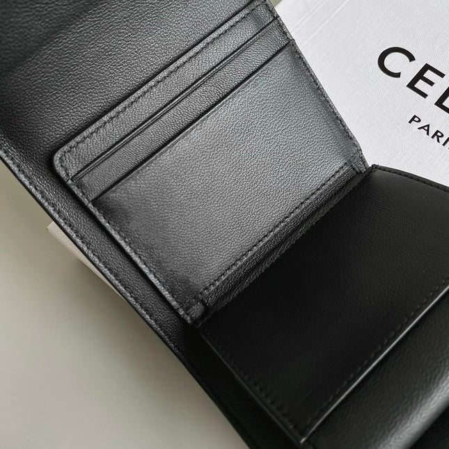 TRIPHOME 10 TRIFOLD WALLET CALFSKIN BLACK