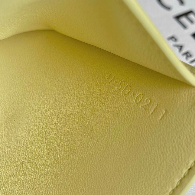 TRIPHOME 10 TRIFOLD WALLET CALFSKIN YELLOW PASTEL