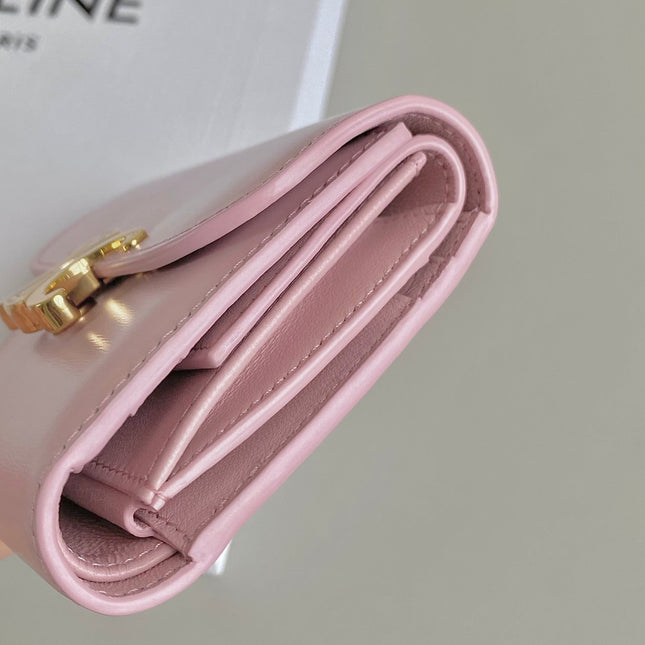 TRIPHOME 10 TRIFOLD WALLET CALFSKIN PINK PASTEL