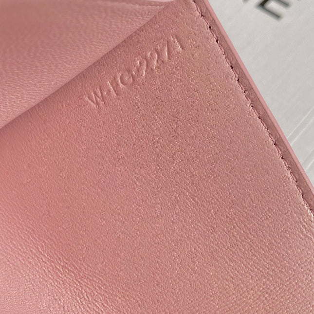 TRIOMPHE 9 WALLET TWO-IN-ONE PINK PASTEL CALFSKIN