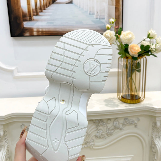 LV ARCHLIGHT 2.0 PLATFORM SNEAKER IN WHITE MIX DOVE GRAY MIX OF MATERIALS