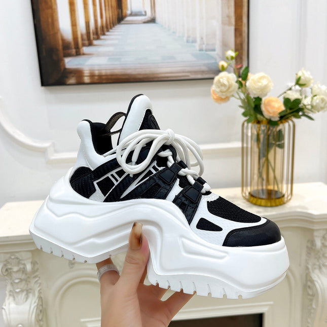 LV ARCHLIGHT 2.0 PLATFORM SNEAKER IN WHITE MIX BLACK MIX OF MATERIALS