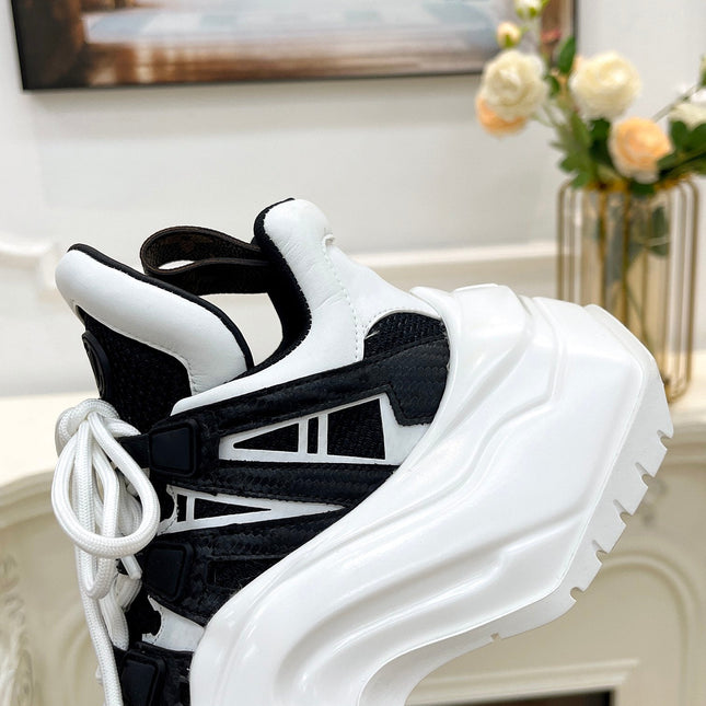 LV ARCHLIGHT 2.0 PLATFORM SNEAKER IN WHITE MIX BLACK MIX OF MATERIALS