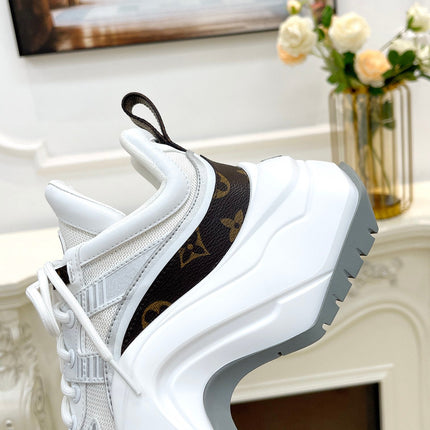 LV ARCHLIGHT 2.0 PLATFORM SNEAKER IN WHITE MIX BROWN MIX OF MATERIALS