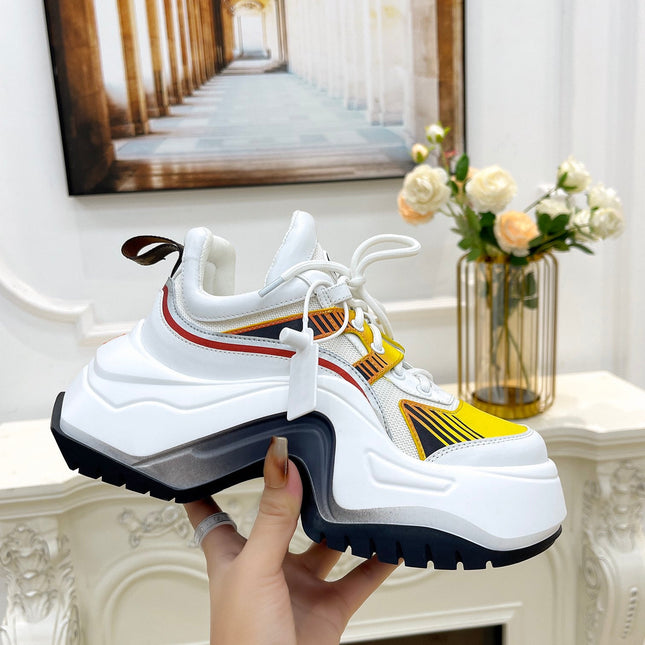 LV ARCHLIGHT 2.0 PLATFORM SNEAKER IN WHITE MIX YELLOW MIX OF MATERIALS