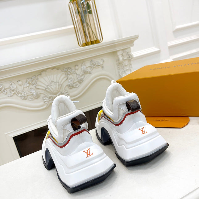 LV ARCHLIGHT 2.0 PLATFORM SNEAKER IN WHITE MIX YELLOW MIX OF MATERIALS