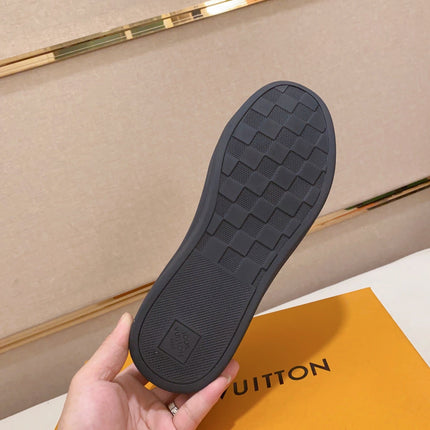 LV TRAINER SNEAKER BLACK DAMIER JACQUARD AND CALFSKIN