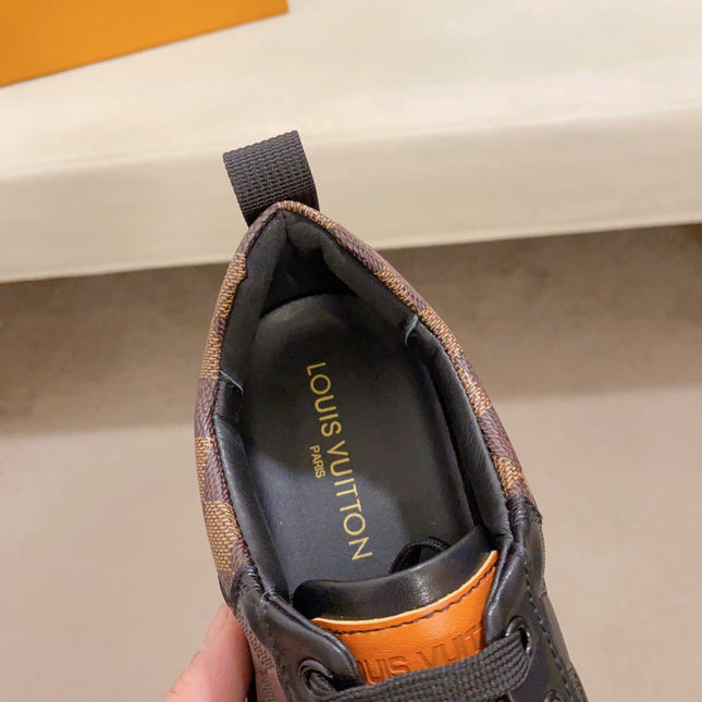 LV TRAINER SNEAKER BLACK DAMIER JACQUARD AND CALFSKIN