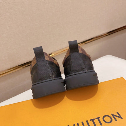 LV TRAINER SNEAKER BLACK DAMIER JACQUARD AND CALFSKIN