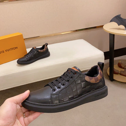 LV TRAINER SNEAKER BLACK DAMIER JACQUARD AND CALFSKIN