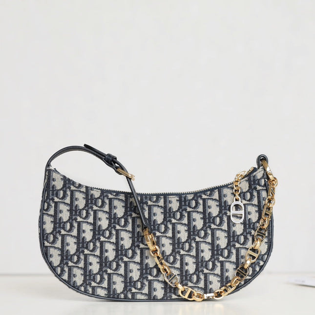 CD LOUNGE 26 BAG IN BLUE OBLIQUE JACQUARD