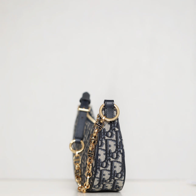 CD LOUNGE 26 BAG IN BLUE OBLIQUE JACQUARD