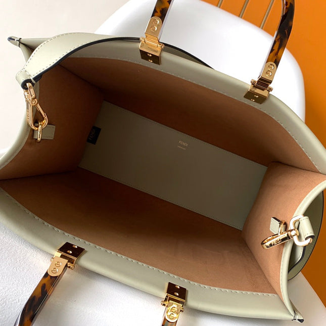Fend Sunshine Medium Bag 35 Light Grey Leather
