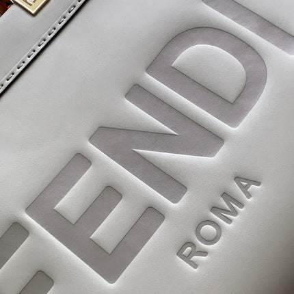 Fend Sunshine Medium Bag 35 Light Grey Leather