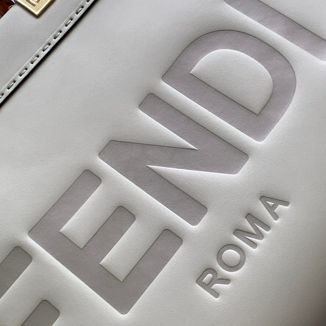 Fend Sunshine Medium Bag 35 Light Grey Leather