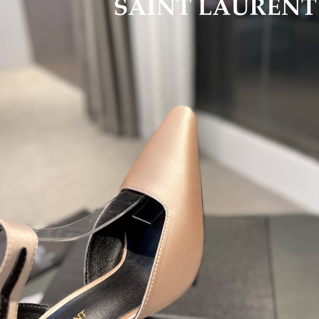 SL FANNY SLINGBACK PUMPS CHAMPAGNE SATIN
