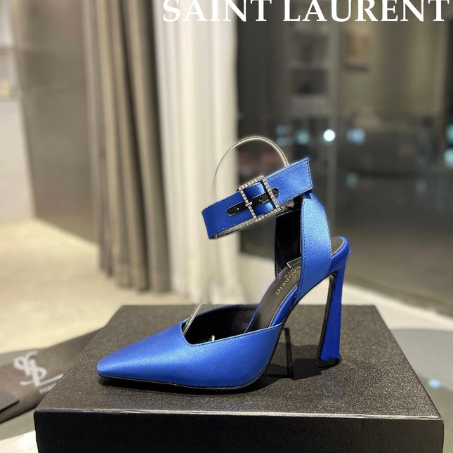 SL FANNY SLINGBACK PUMPS COBALT SATIN
