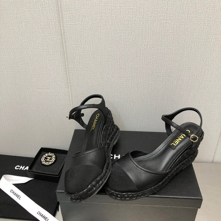 MARY JANE WEDGE BLACK LAMBSKIN