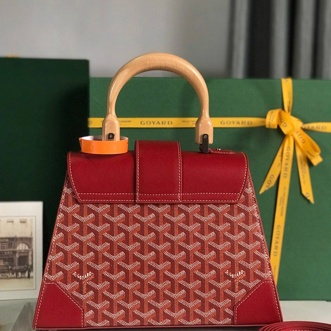 SAÏGON PM BAG 28 IN PERSIAN RED GOYARDINE CANVAS AND CALFSKIN