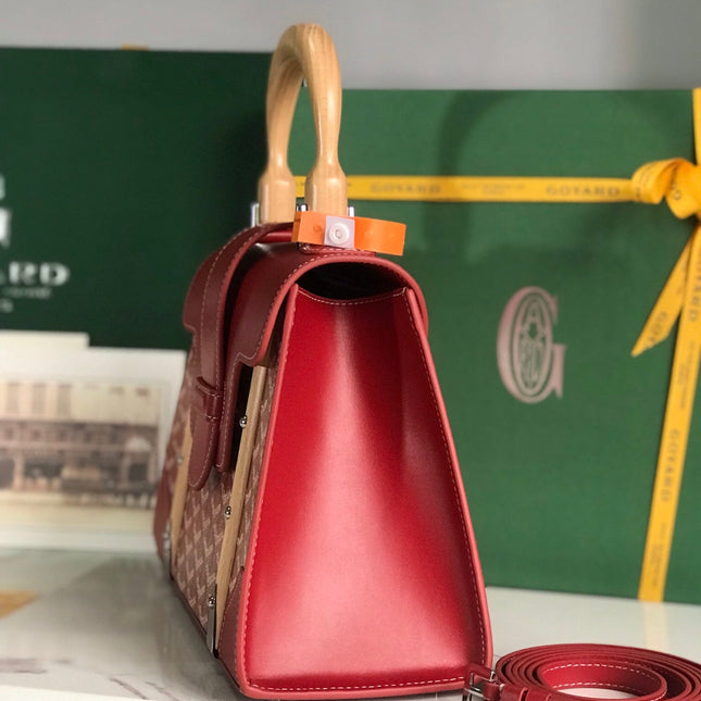 SAÏGON PM BAG 28 IN PERSIAN RED GOYARDINE CANVAS AND CALFSKIN