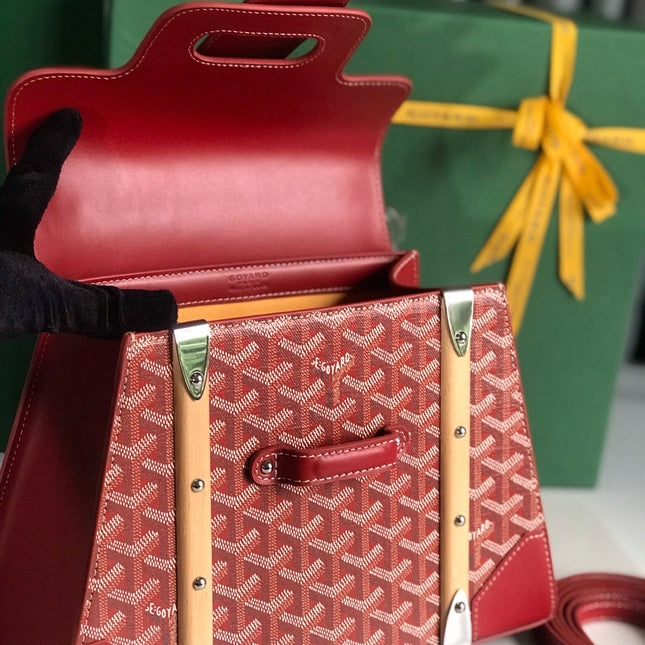 SAÏGON PM BAG 28 IN PERSIAN RED GOYARDINE CANVAS AND CALFSKIN