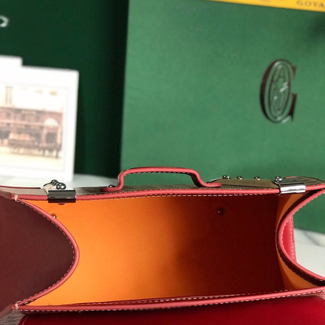 SAÏGON PM BAG 28 IN PERSIAN RED GOYARDINE CANVAS AND CALFSKIN