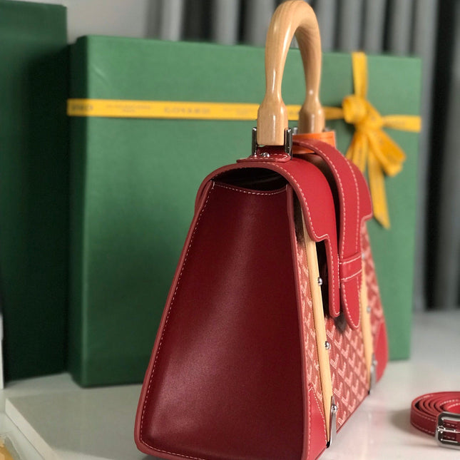 SAÏGON PM BAG 28 IN PERSIAN RED GOYARDINE CANVAS AND CALFSKIN