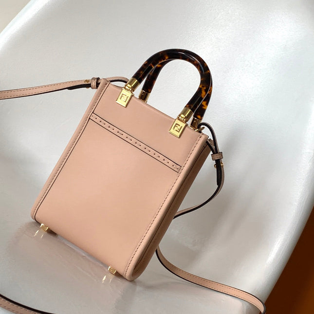 Fend Mini Sunshine Shopper Bag 18 Peach Leather