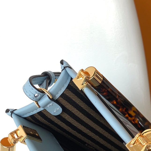 Fend Mini Sunshine Shopper Bag 18 Blue Leather
