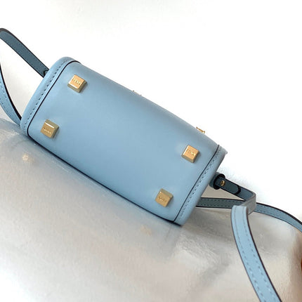 Fend Mini Sunshine Shopper Bag 18 Blue Leather
