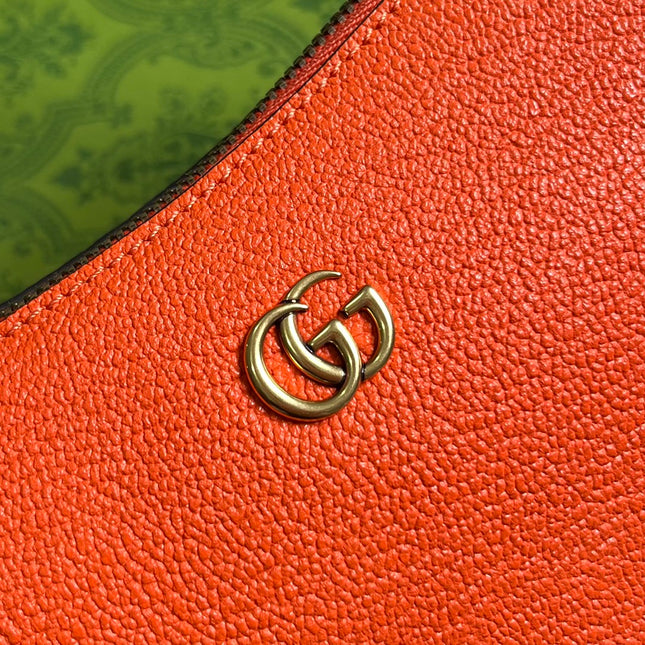 APHRODITE MINI 21 SHOULDER BAG IN ORANGE RED CALFSKIN
