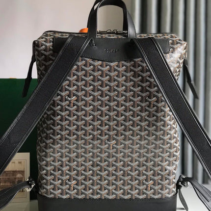CISALPIN BACKPACK 43 IN BLACK GOYARDINE CANVAS AND CALFSKIN