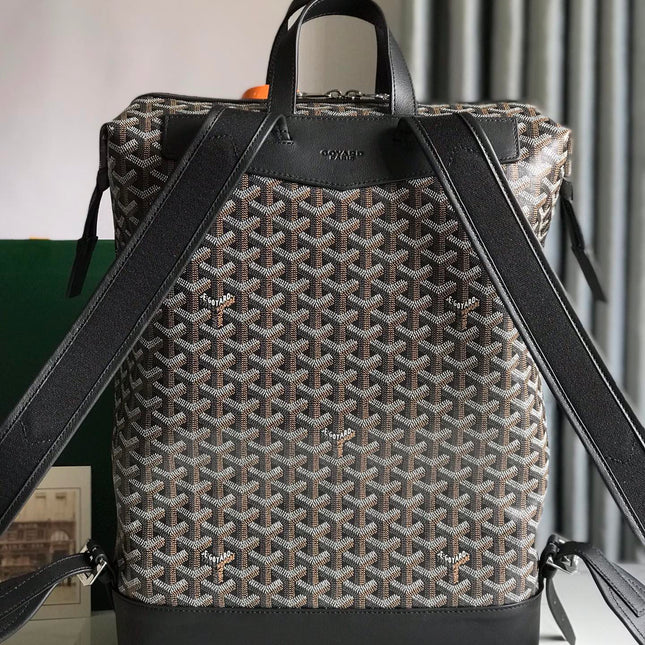 CISALPIN BACKPACK 43 IN BLACK GOYARDINE CANVAS AND CALFSKIN