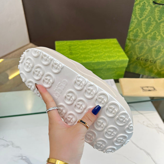 PLATFORM SANDALS IN WHITE CREAM MONOGRAM IMPORTED TPU