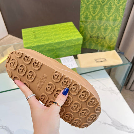 PLATFORM SANDALS IN CINNAMON BROWN MONOGRAM IMPORTED TPU