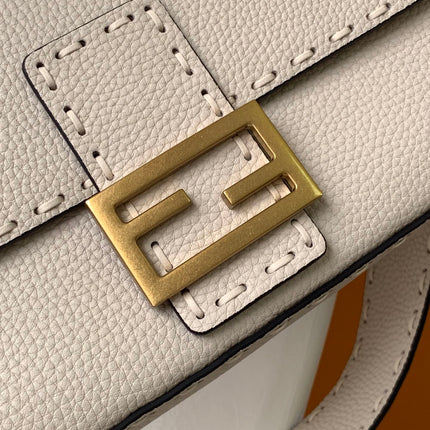 Fend Baguette 27 Bag Beige Calfskin Ghw