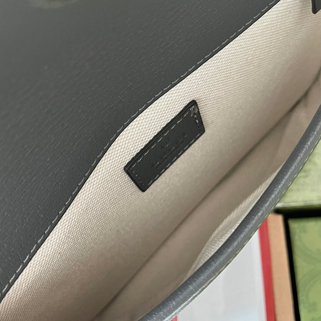 OPHIDIA BELT BAG 24 IN DARK GREY GG CALFSKIN