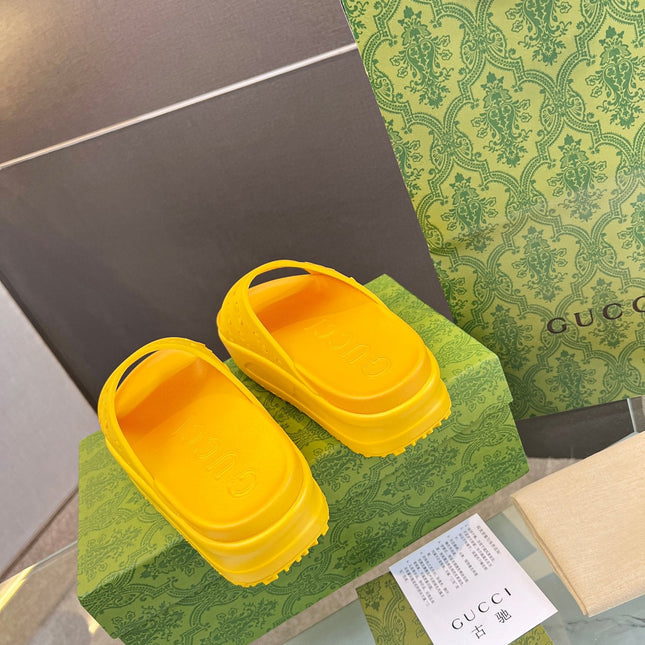 PLATFORM SANDALS IN BRIGHT YELLOW MONOGRAM IMPORTED TPU