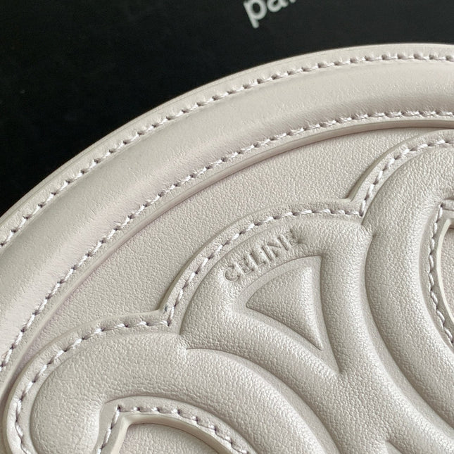 SMOOTH CALFSKIN 16 OVAL WHITE BAG