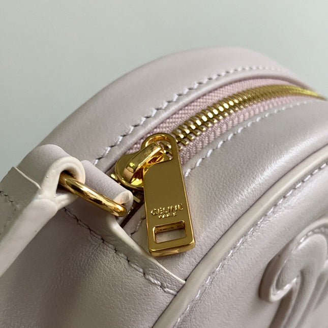 SMOOTH CALFSKIN 16 OVAL WHITE BAG