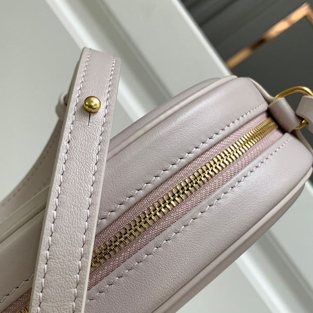 SMOOTH CALFSKIN 16 OVAL WHITE BAG